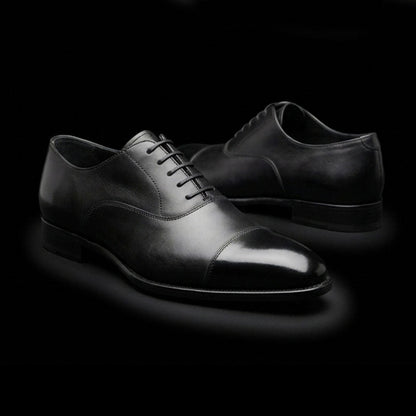 Pescara Black Leather Ankle High Luxury Dress Boots