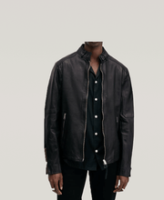 Cora Leather Snap Back Collar Jacket