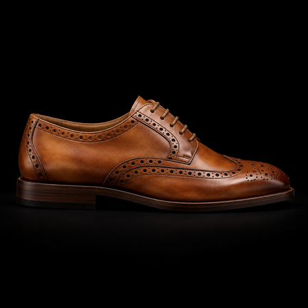 Bassano Genuine Tan Leather Wingtip Oxford Shoes