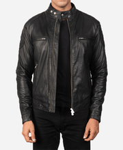 Gatsby Black Leather Biker Jacket