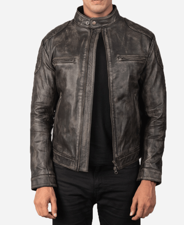 Gatsby Distressed Brown Leather Jacket