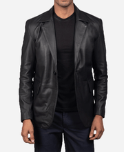 Daron Black Leather Blazer