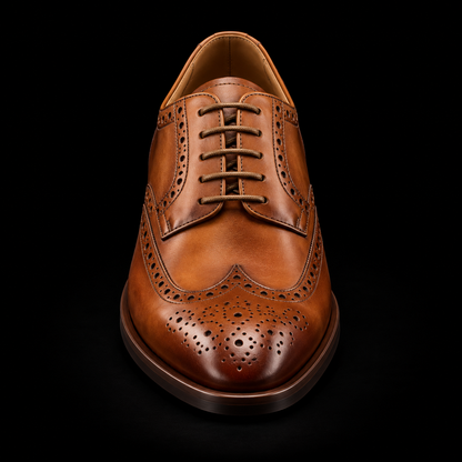 Bassano Genuine Tan Leather Wingtip Oxford Shoes
