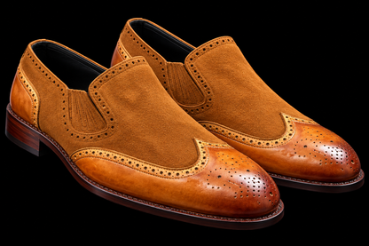Legnano Two Tone Brown Leather & Suede Shoes