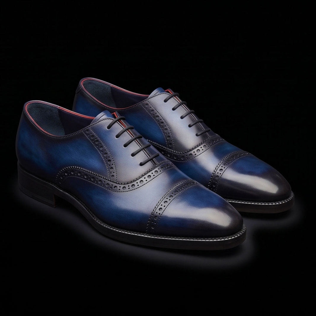 Venezia Classic Captoe Oxford - Navy Blue
