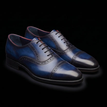 Venezia Classic Captoe Oxford - Navy Blue