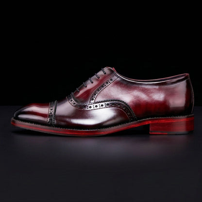 Bellagio Classic Captoe Oxford - Wine Red