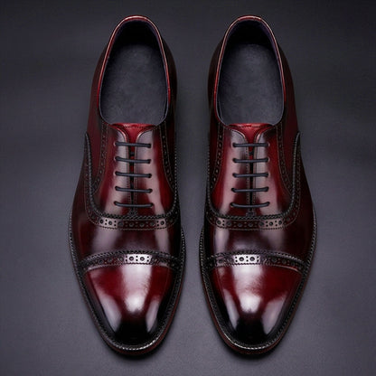 Bellagio Classic Captoe Oxford - Wine Red