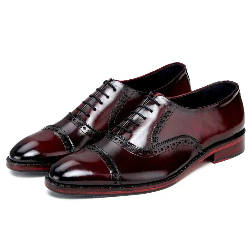 Bellagio Classic Captoe Oxford - Wine Red