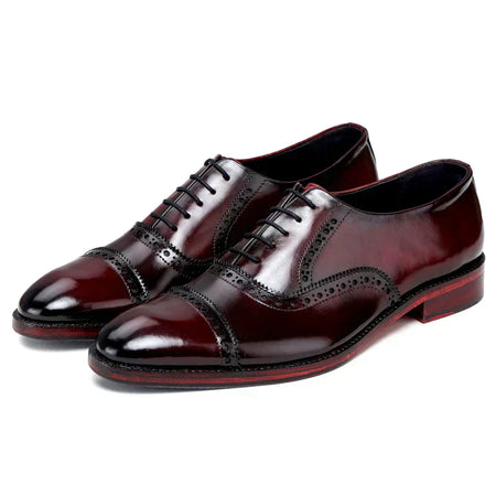 Bellagio Classic Captoe Oxford - Wine Red