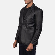 Daron Black Leather Blazer