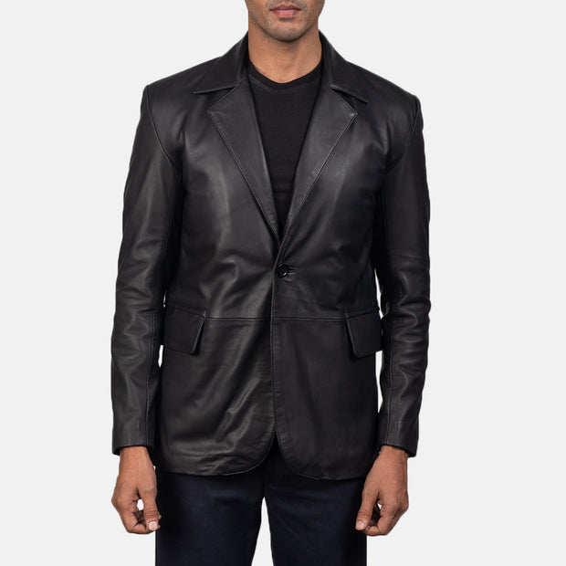 Daron Black Leather Blazer