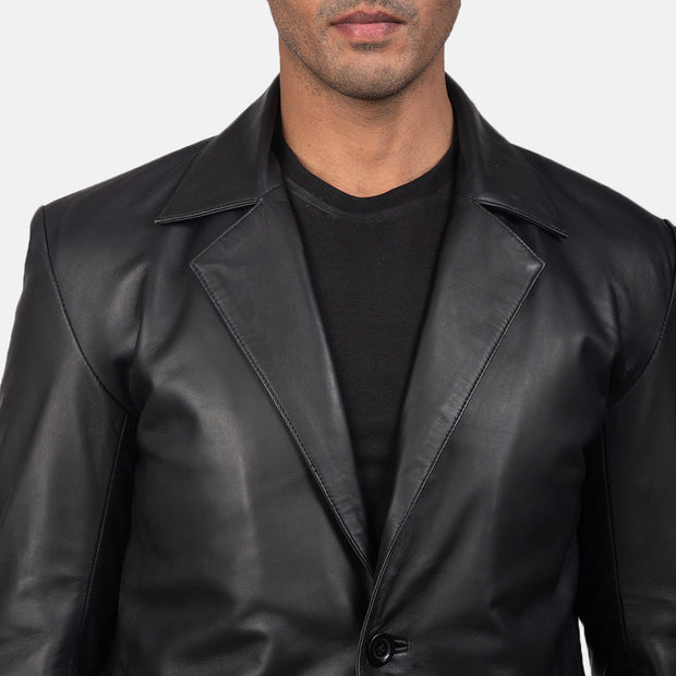 Daron Black Leather Blazer