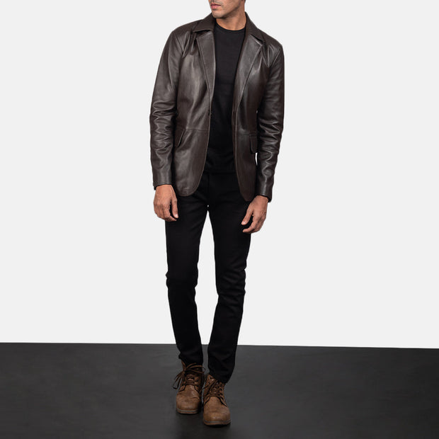 Daron Brown Leather Blazer