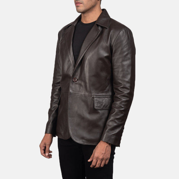 Daron Brown Leather Blazer