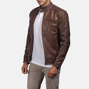 Dean Brown Leather Biker Jacket