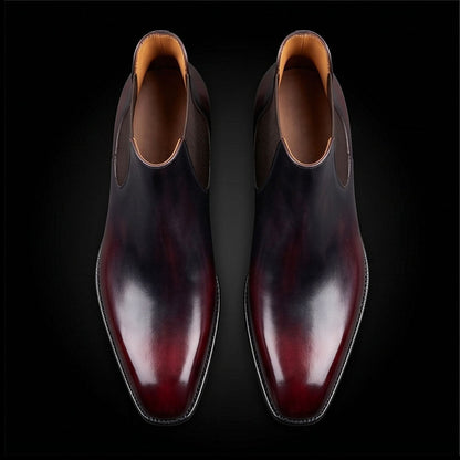 Procida Burgundy Patina Leather Chelsea Boots
