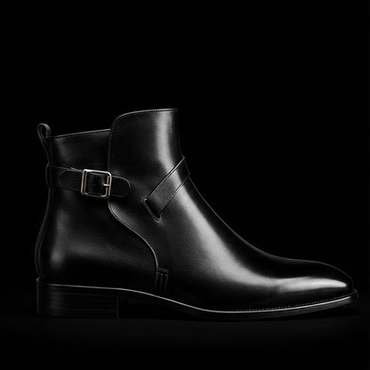 Saronno Black Leather Ankle High Jodhpur Boots