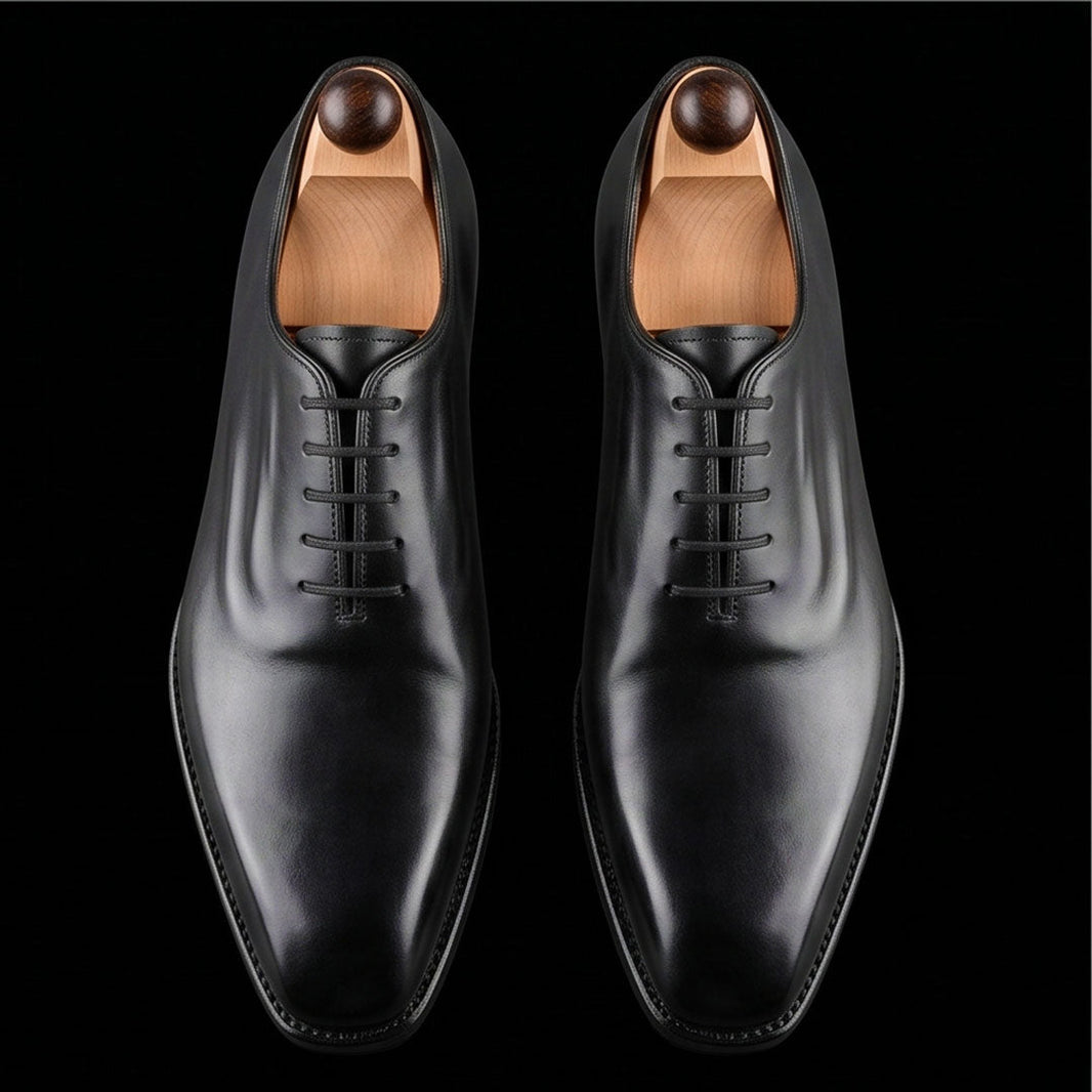 Chivasso Black Leather Formal Shoes