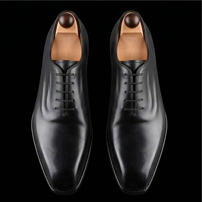 Chivasso Black Leather Formal Shoes