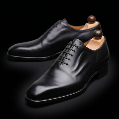 Chivasso Black Leather Formal Shoes