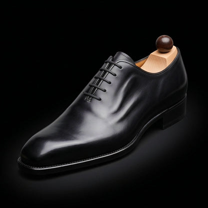 Chivasso Black Leather Formal Shoes