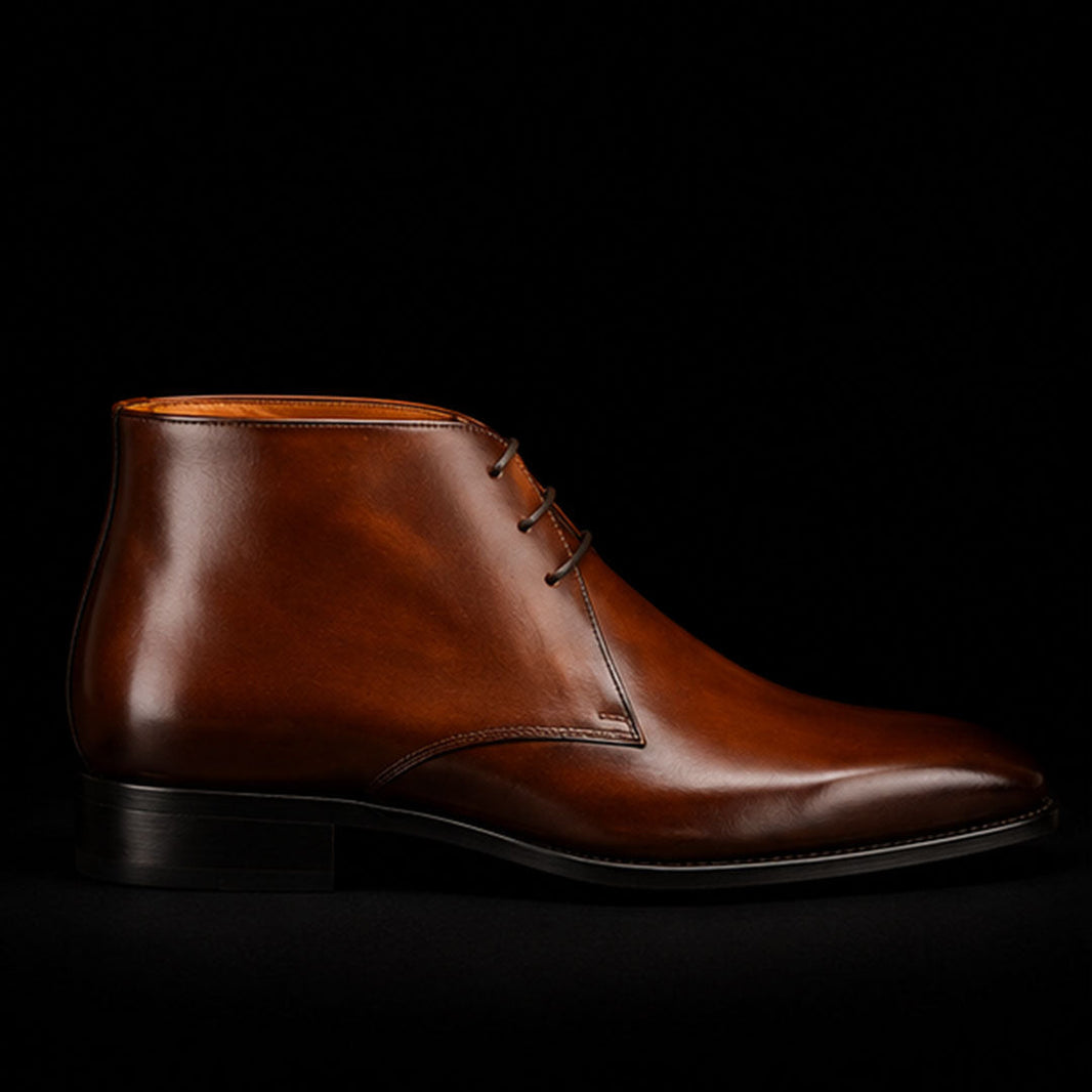 Gallarate Brown Leather Ankle High Chukka Boots