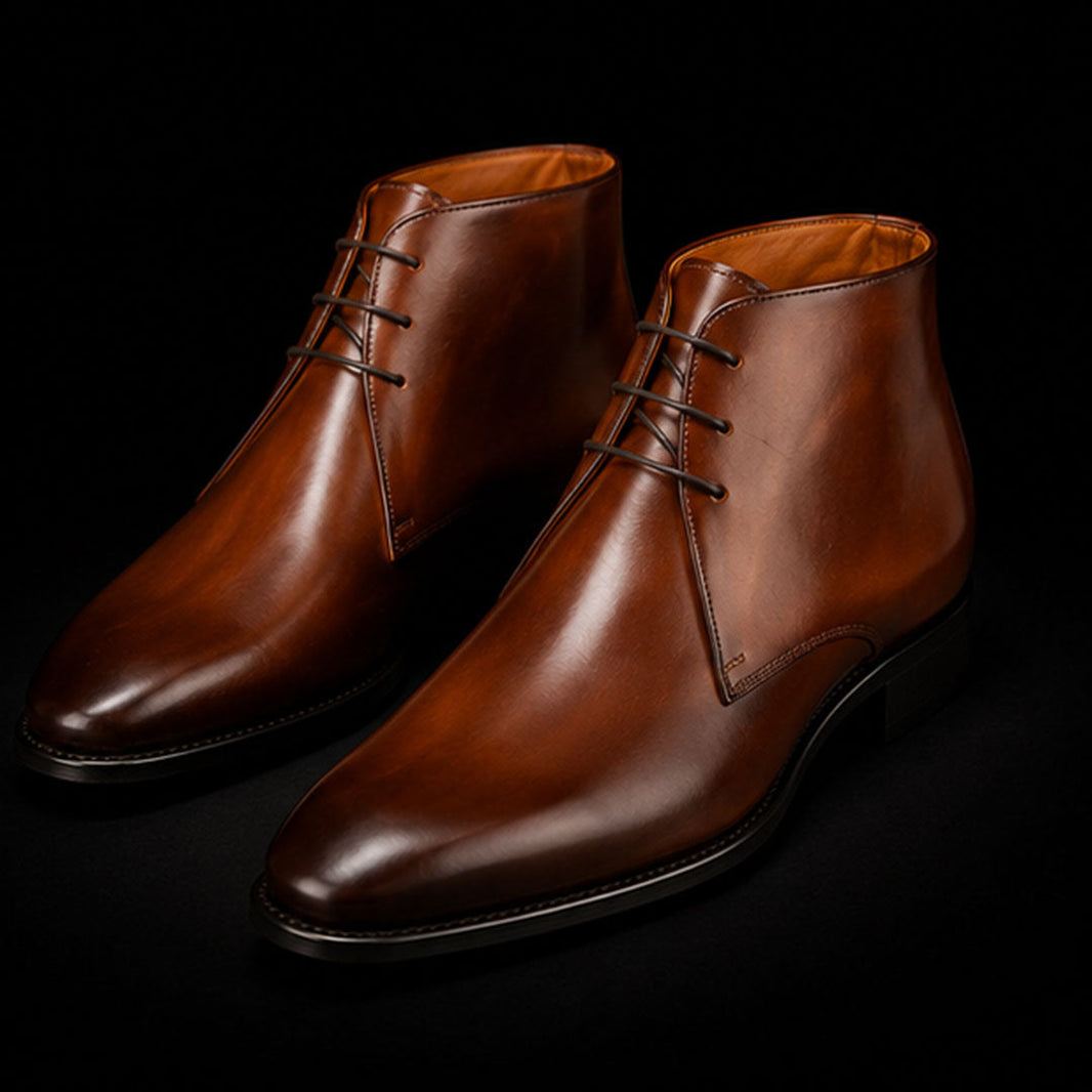 Gallarate Brown Leather Ankle High Chukka Boots