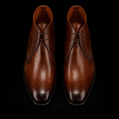 Gallarate Brown Leather Ankle High Chukka Boots