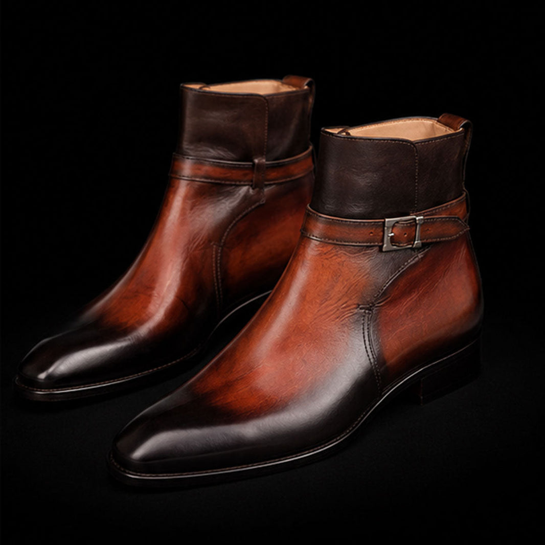 Courmayeur Brown Patina Leather Jodhpur Boots