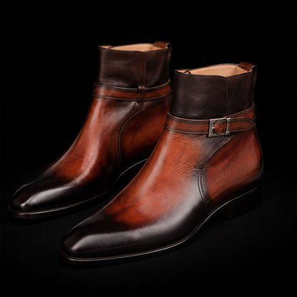 Courmayeur Brown Patina Leather Jodhpur Boots