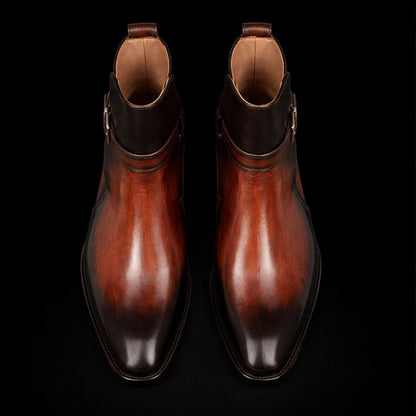 Courmayeur Brown Patina Leather Jodhpur Boots