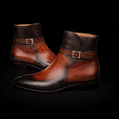 Courmayeur Brown Patina Leather Jodhpur Boots