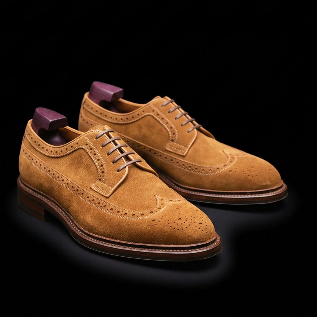 Voghera Brown Suede Leather Oxford Shoes