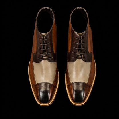 Capri Tri Tone Genuine Leather Boots