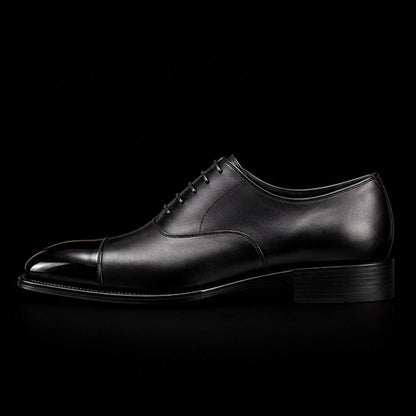 Bitonto Black Leather Ankle High Zipper Military Boots