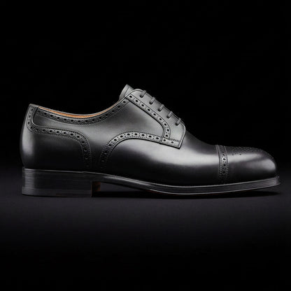 Treviso Black Leather Oxford Shoes