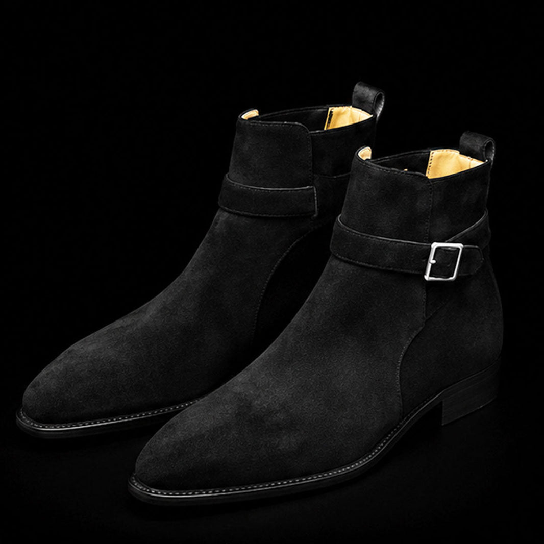 Fiumicino Black Suede Leather Jodhpur Boots