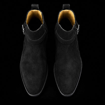 Fiumicino Black Suede Leather Jodhpur Boots