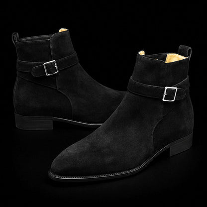 Fiumicino Black Suede Leather Jodhpur Boots