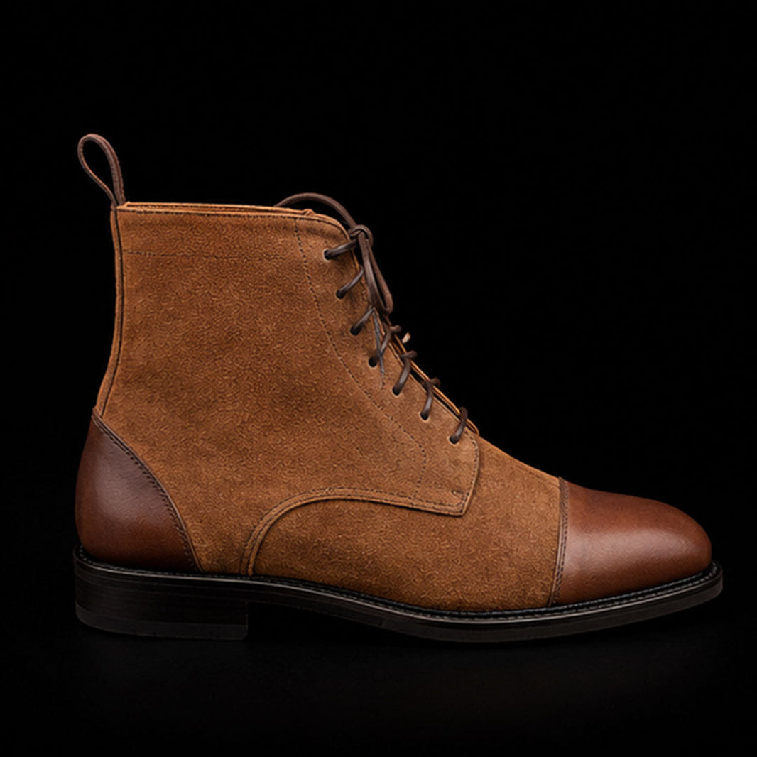 Moncalieri Brown Suede Leather Ankle High Boots