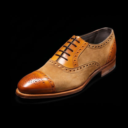Arezzo Brown Suede Leather Cap Toe Formal Oxford Shoes