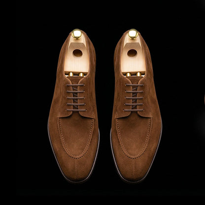 Frosinone Brown Suede Slip Toe Formal Dress Shoes