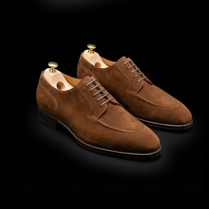 Frosinone Brown Suede Slip Toe Formal Dress Shoes