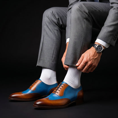 Brescia Brown Leather Wingtip Brogue Oxford Shoes