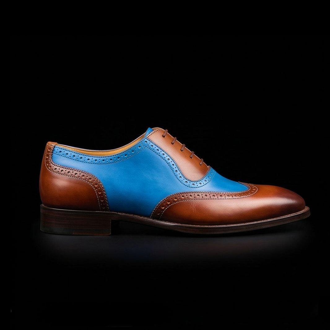 Brescia Brown Leather Wingtip Brogue Oxford Shoes