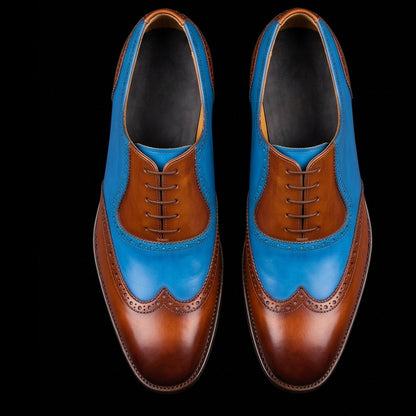 Brescia Brown Leather Wingtip Brogue Oxford Shoes