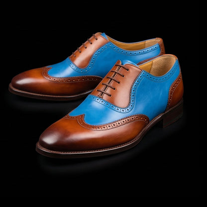 Brescia Brown Leather Wingtip Brogue Oxford Shoes