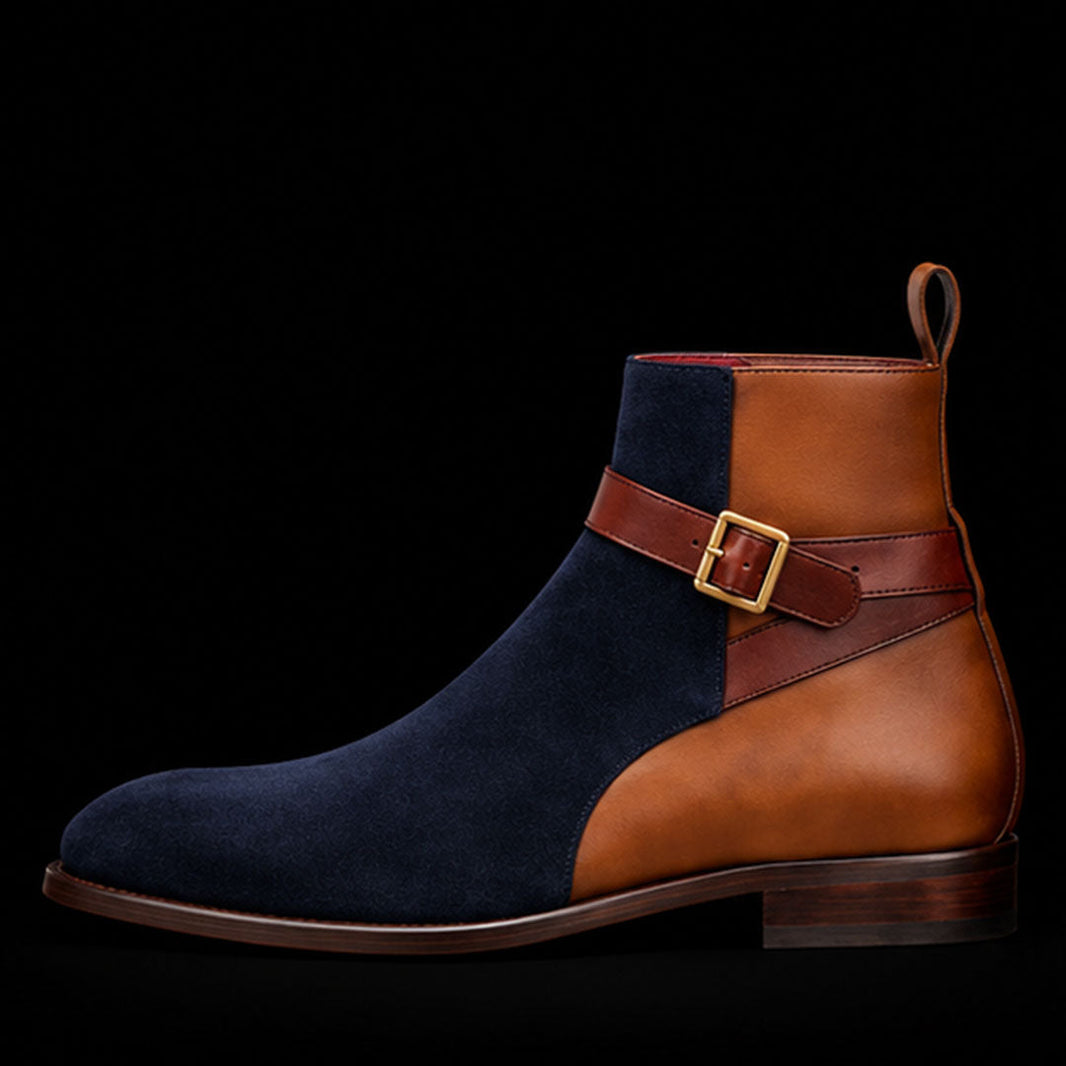 Tivoli Brown & Blue Suede Leather Jodhpur Boots