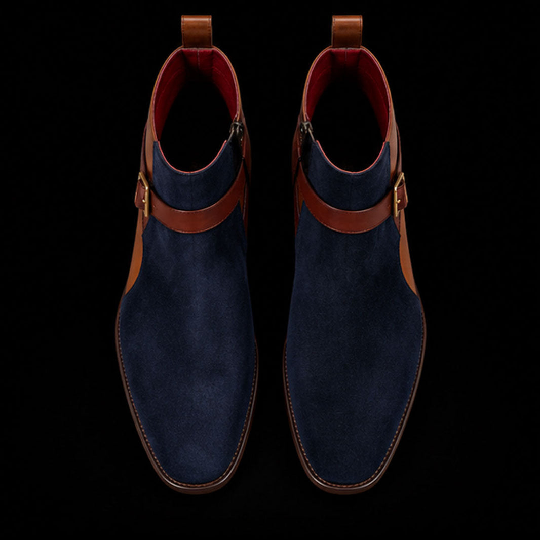 Tivoli Brown & Blue Suede Leather Jodhpur Boots